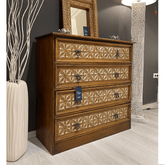 Hand Carved Solid Hard Wood Dresser Chest of Drawers D10